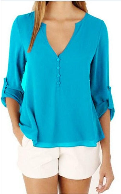 Tops and Blouses Plus Size Chiffon Shirt