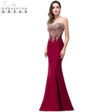 Sexy Burgundy Mermaid Lace Long Dress