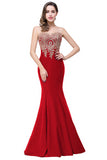 Sexy Burgundy Mermaid Lace Long Dress