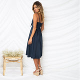 Dress 2018 Sexy Deep V Backless Midi Length Tunic