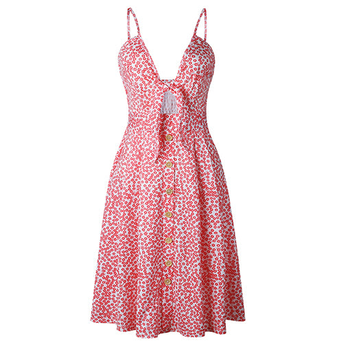 Dress 2018 Sexy Deep V Backless Midi Length Tunic