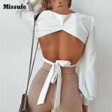 Missufe Fashion Sleeve Blouse Shirts