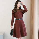 Elegant Dress Formal Long Sleeve Slim Office