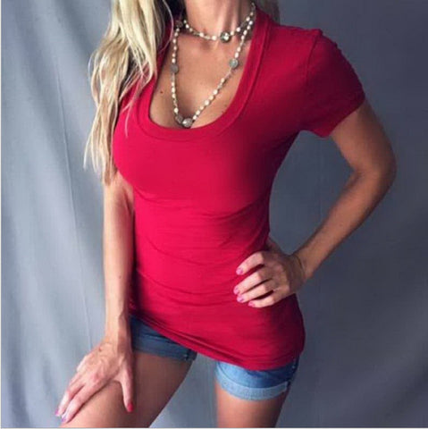 5XL T-shirt Women Sexy Deep